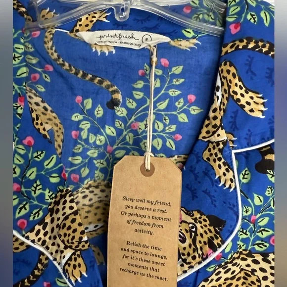 NWT PRINTFRESH Organic Cotton Bagheera Print Long Sleeve Pajama Set Size Small - Picture 5 of 11